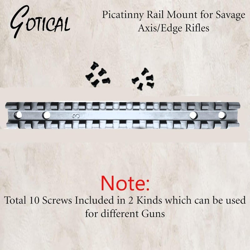 Gotical Store Picatinny Rail Mount for Savage Axis/Edge Rifles Mounting Hardware Included Allows for Picatinny or Weaver 5 PC of Each Size #6-48 Length 6mm/8mm - Image 3